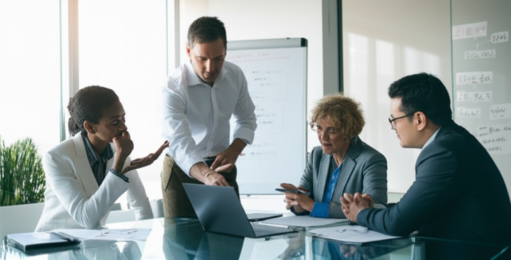 Professional business team collaborating